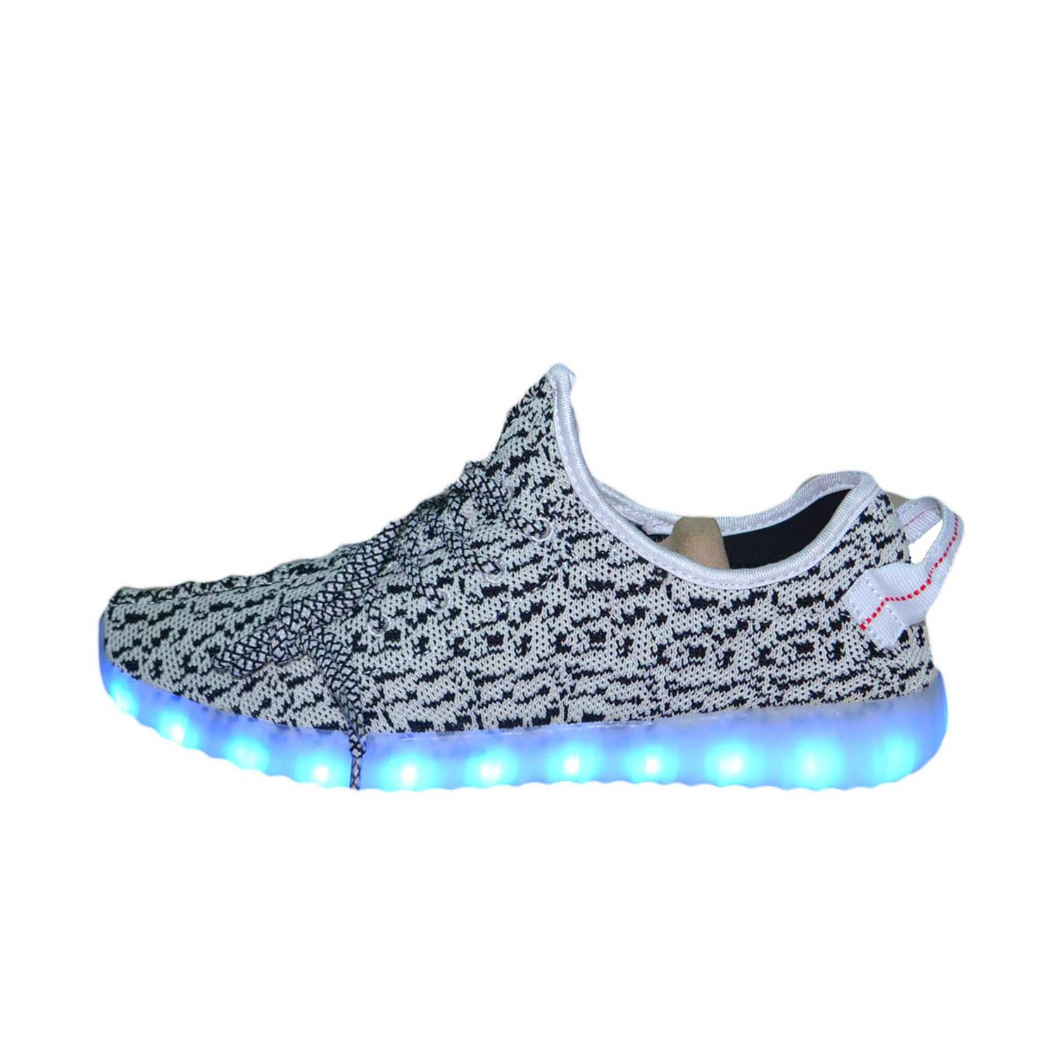 Scarpe unisex tela elastiche ultraleggere con luci led blu ricaricabili con cavetto cellulare comfort relax