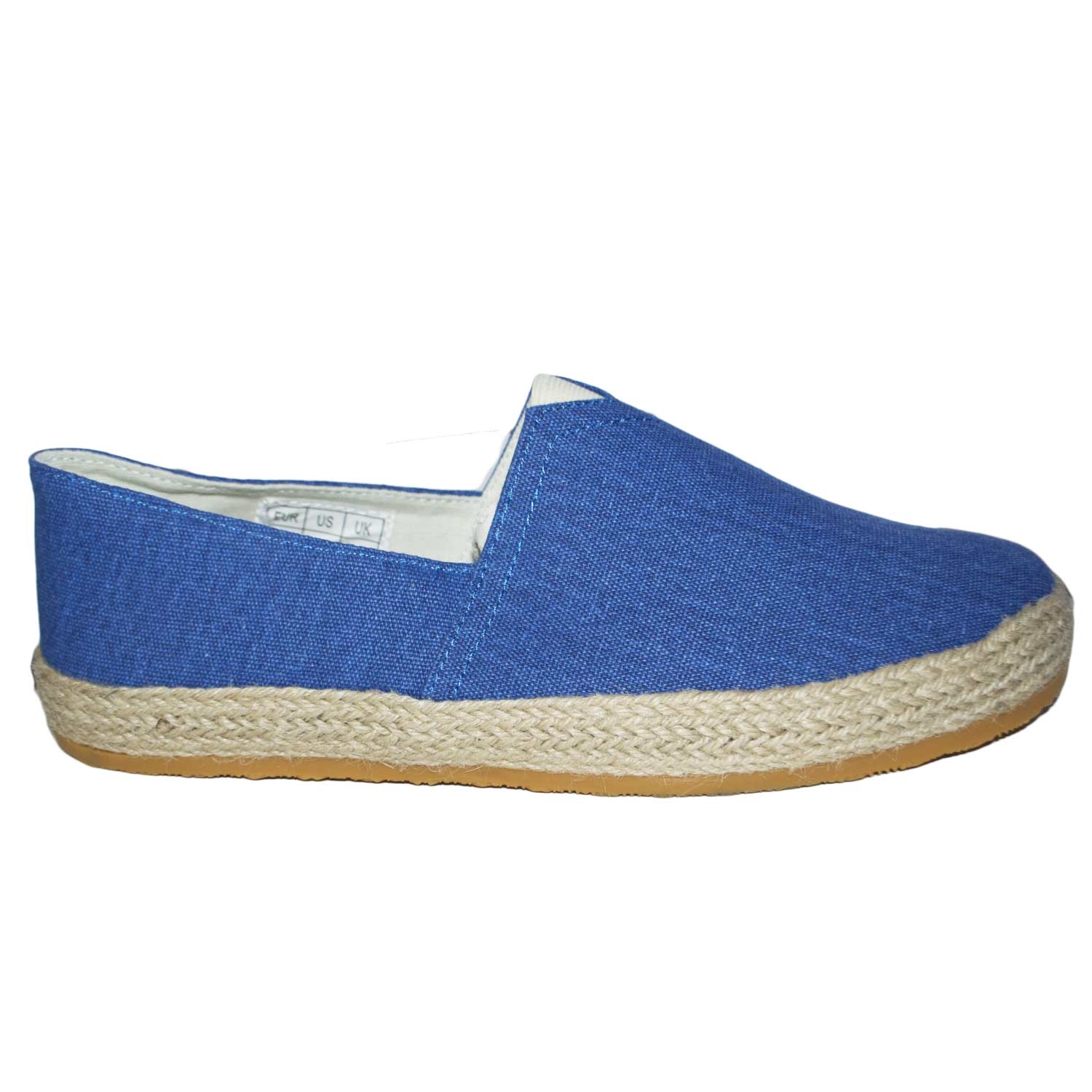 Espadrillas uomo art.es091  blu scarpe tela corda sandali ciabatte da mare moda espana