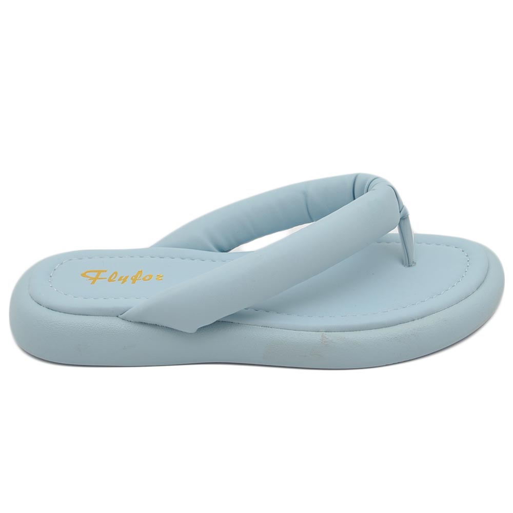 Pantofole ciabatte donna azzurro polvere infradito in memory gomma da spiaggia moda morbido comodo relax.