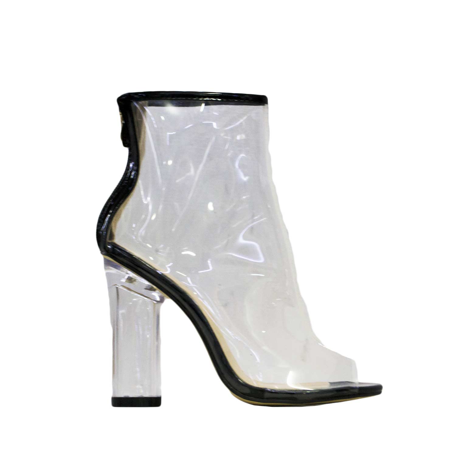 scarpe moda glamour tacco alto doppio glass tronchetto trasparente donna  tronchetti Malu Shoes | MaluShoes
