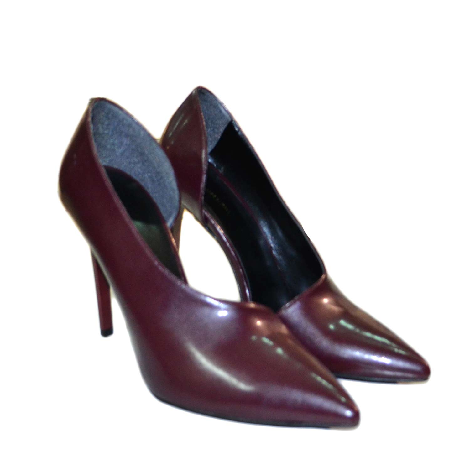 decollete bordeaux pelle