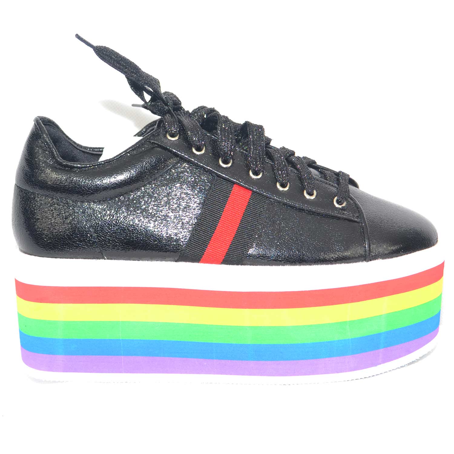 Sneaker platform perlato nero con para alta arcobaleno modello spice  glamour donna platform Sergio Todzi | MaluShoes