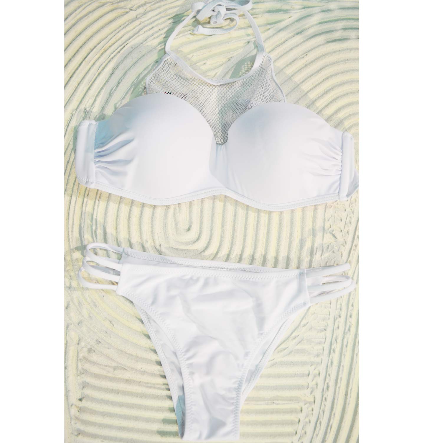 Sexy Donna Costume bianco rete Lingerie Set Bikini Costume 