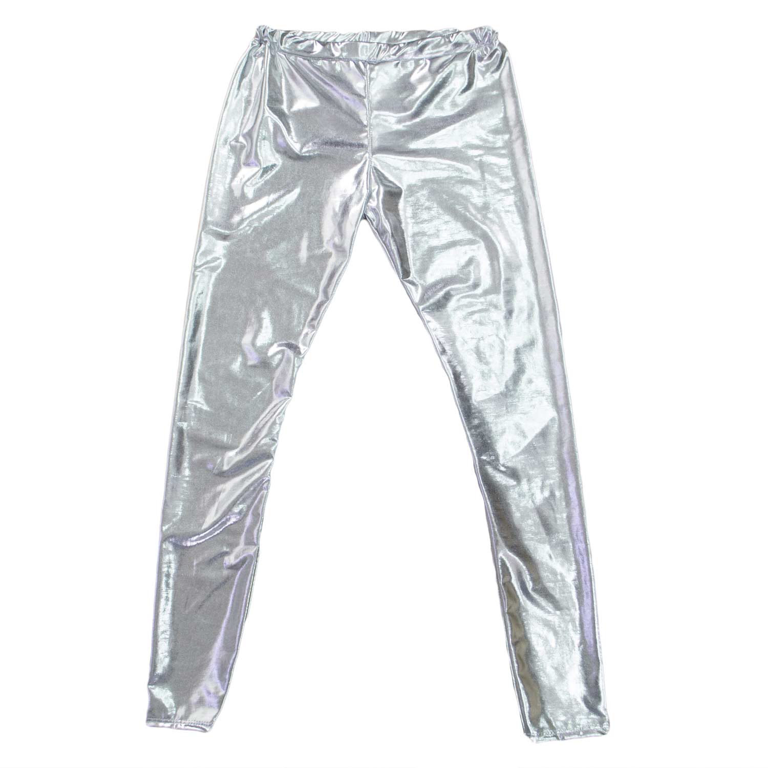 Leggins translucido argento comfort vita alta made in italy donna