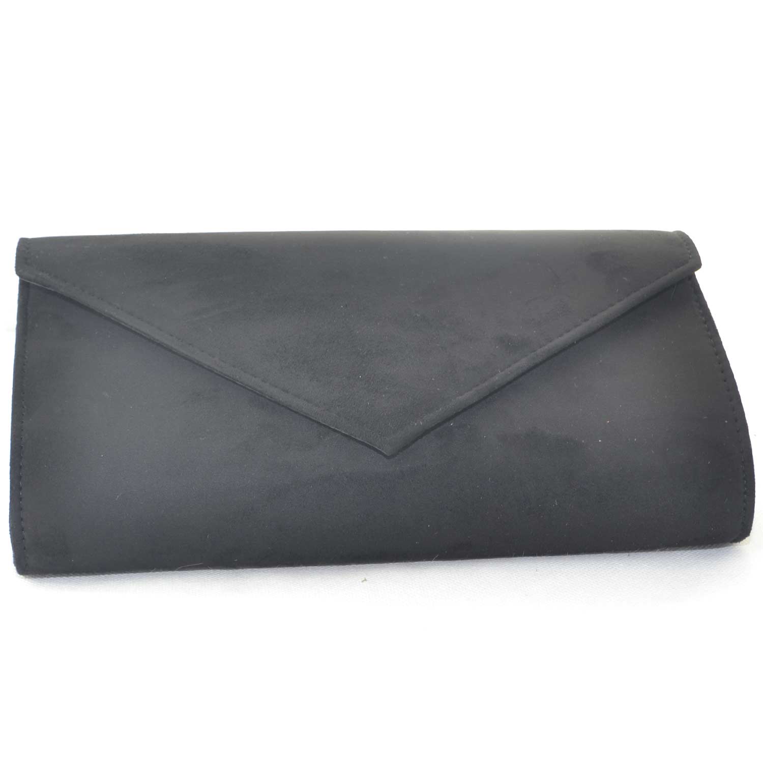 POCHETTE RETTANGOLARE A FORMA DI LETTERA IN CAMOSCIO NERO CON CATENA E BRACCIOLO LINEA BASIC 