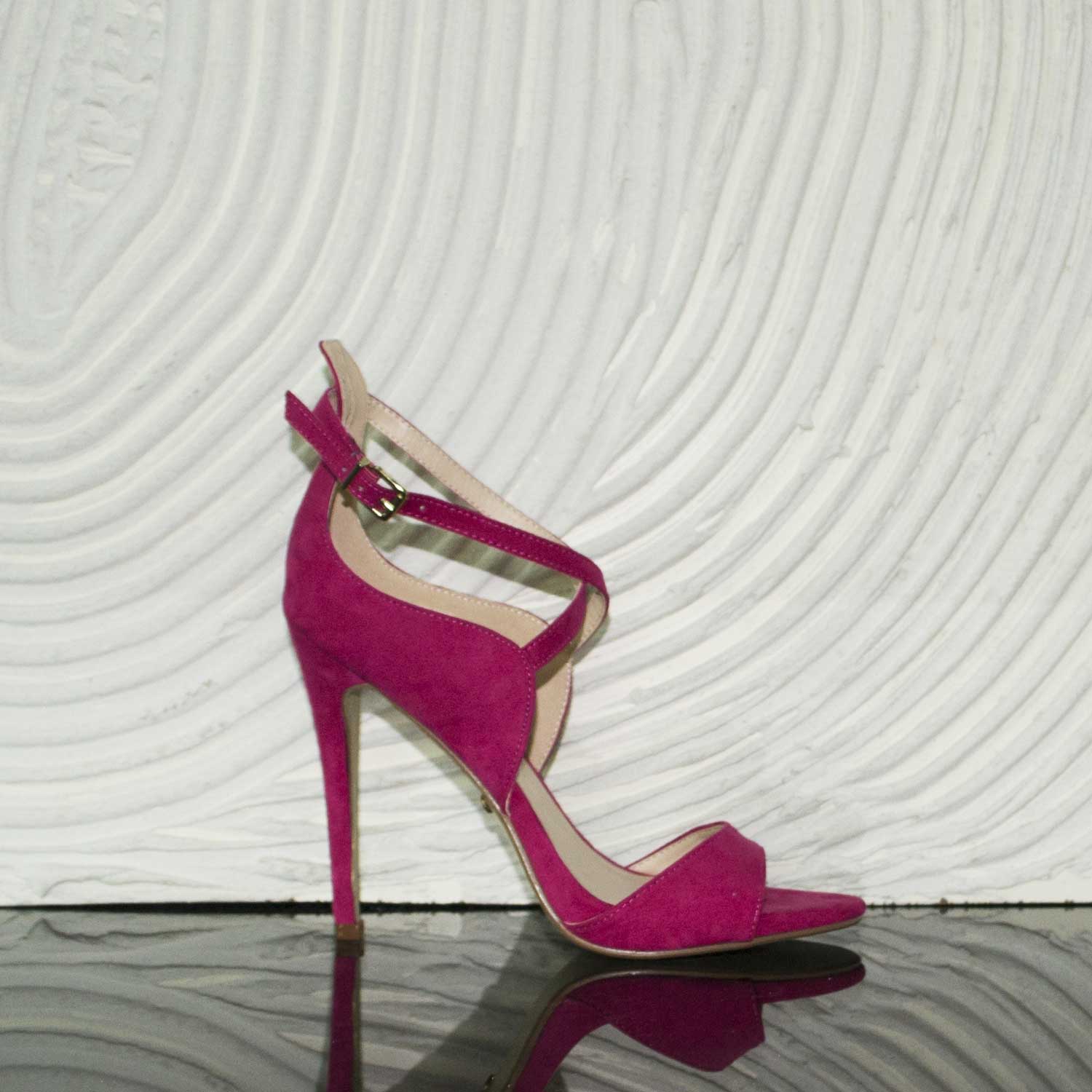 scarpe fucsia tacco largo