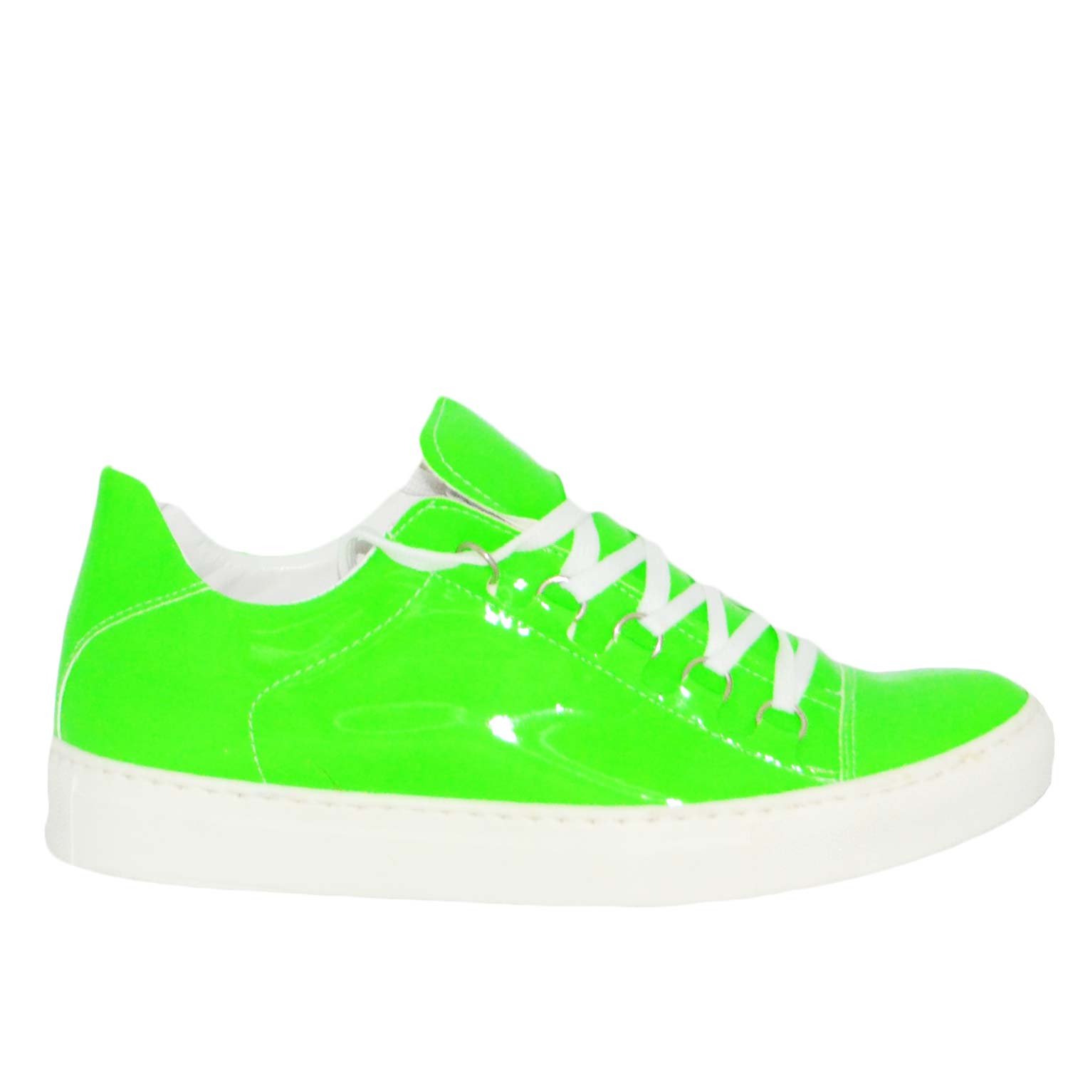 Sneakers bassa fluo verde lacci.