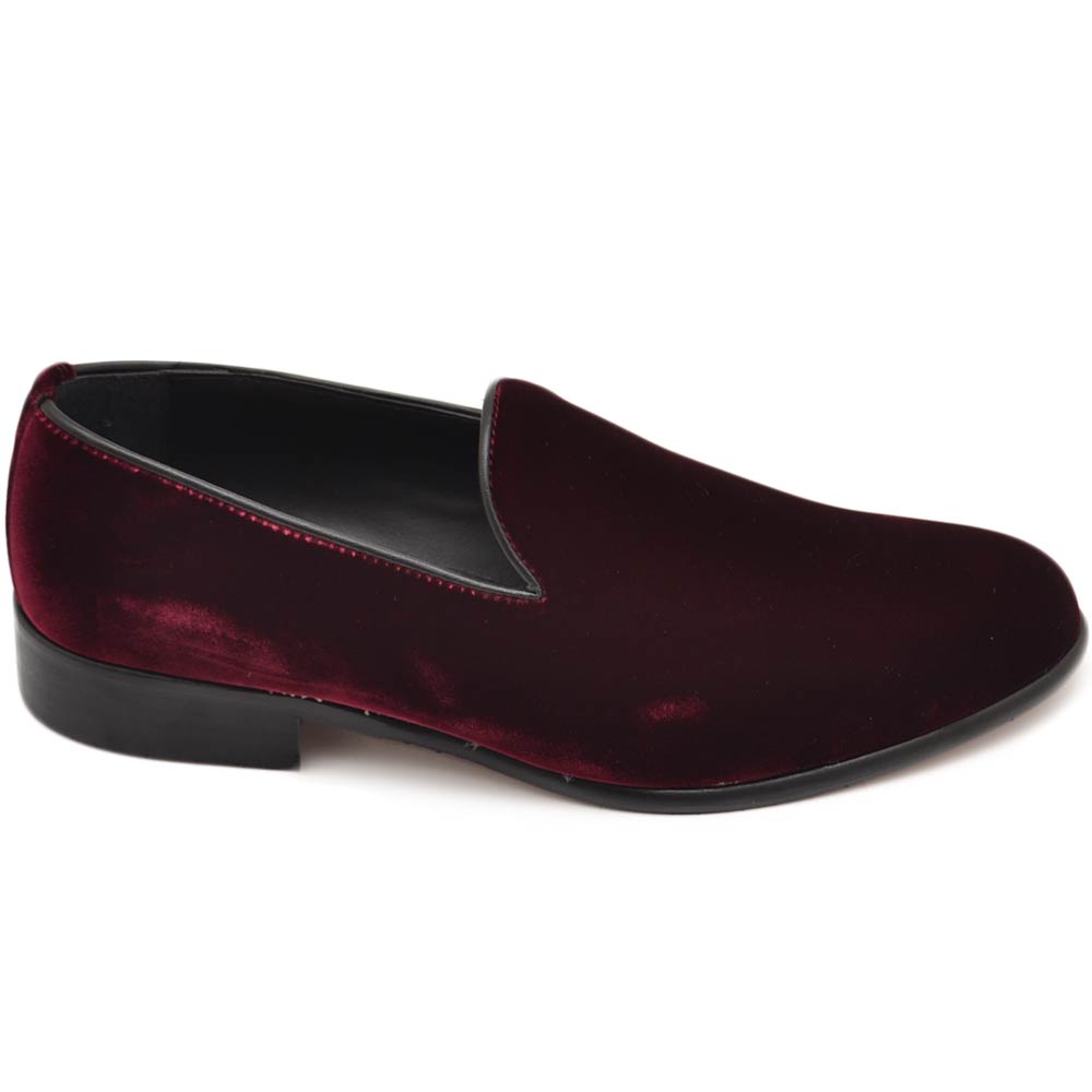 Mocassino uomo liscio classico vera pelle scamosciata bordeaux fondo cuoio artigianale fatti a mano in italia