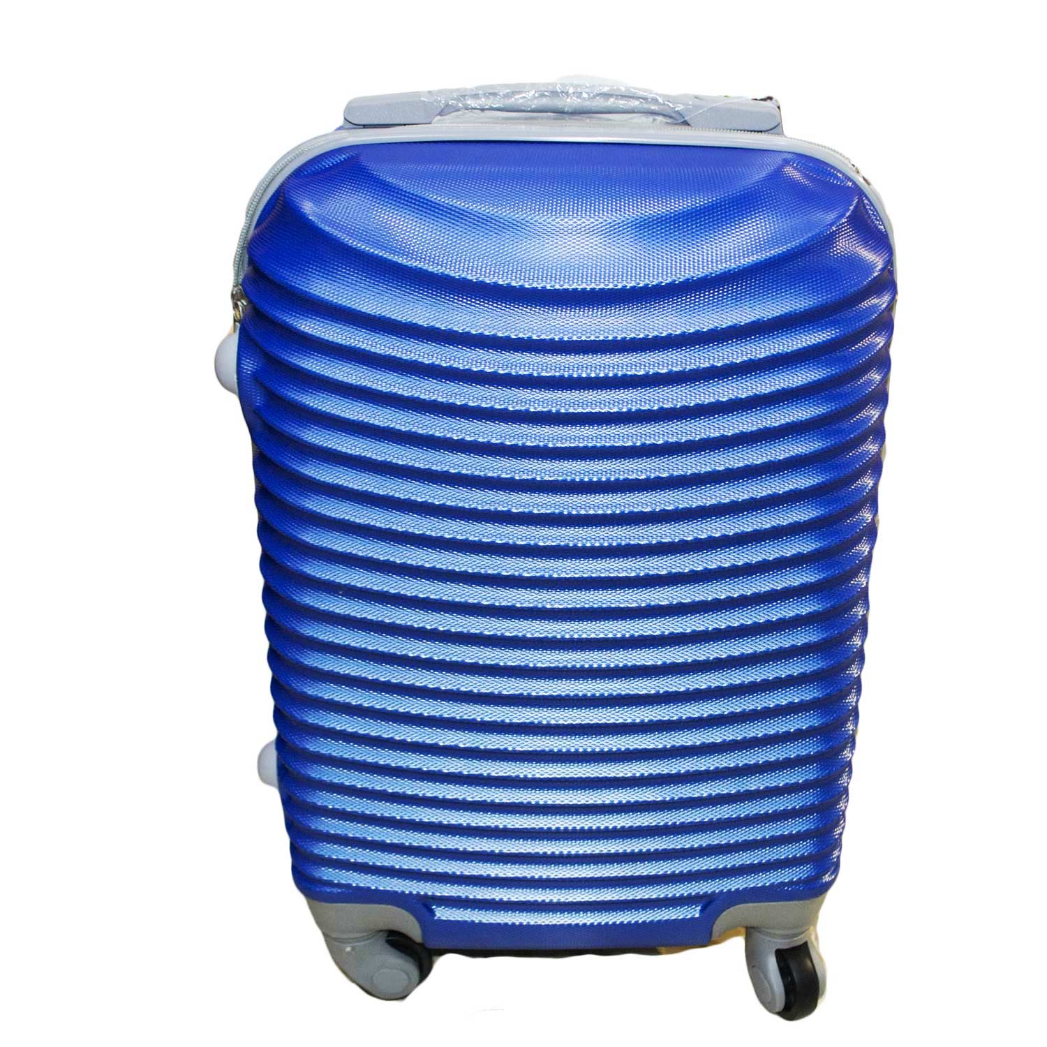 Bagaglio a mano blu elettrico taglia piccola misura standard rigido 4 rotelle smontabili.