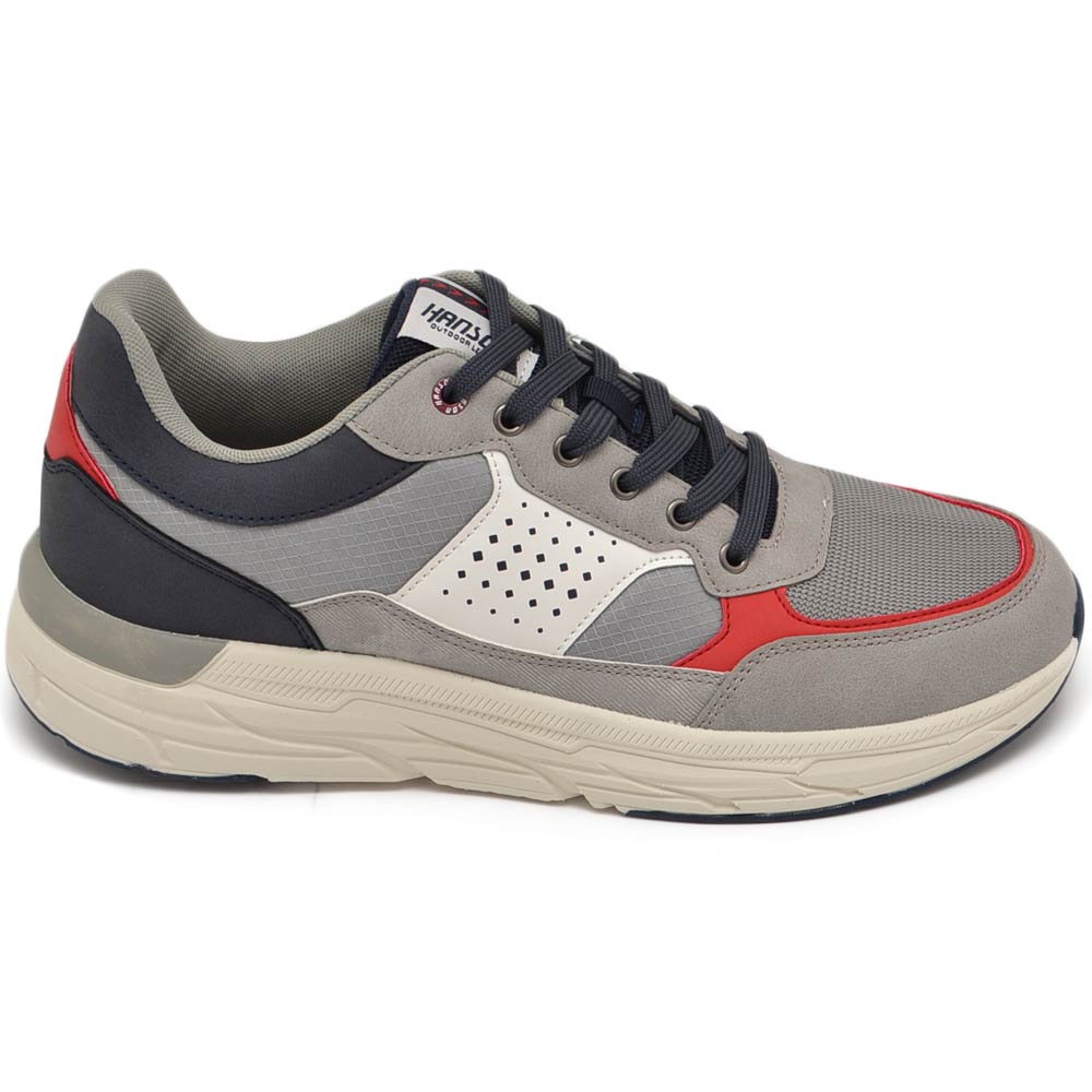 Sneakers HANSON uomo comfort bassa plantare anatomico removibile passeggio sportive bicolore GRIGIO BLU LD28022-21.