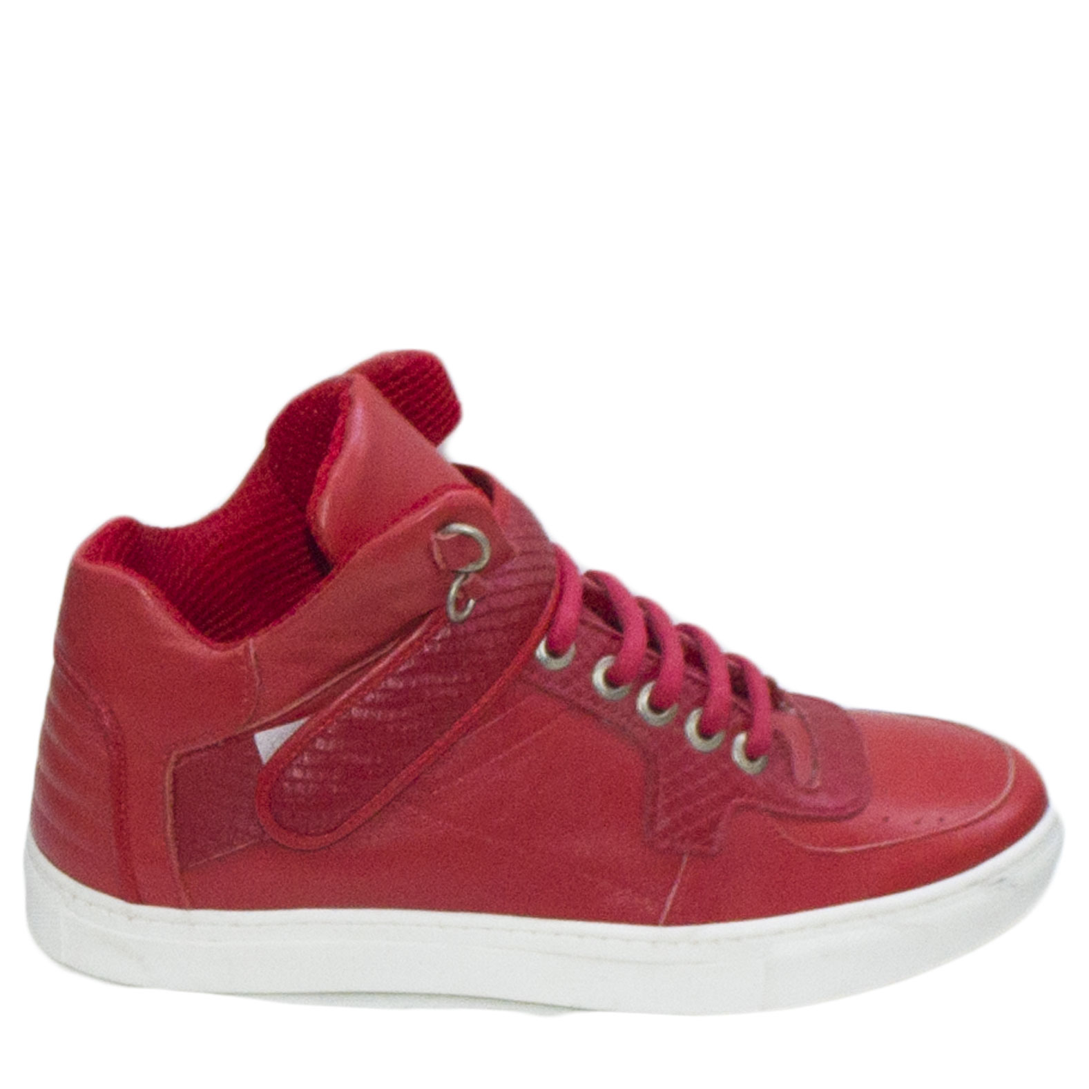 Sneakers art 7653 rosso strappo lacci fondo antiscivolo comfort.