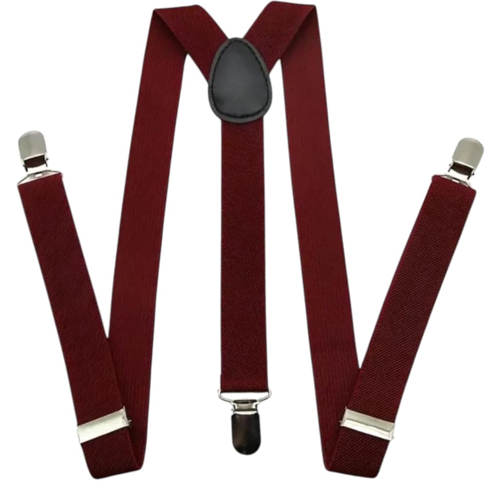 BRETELLE DA UOMO REGOLABILI MARRONE CON CLIP IN METALLO FORMA A X EXTRA FORTE MODA 