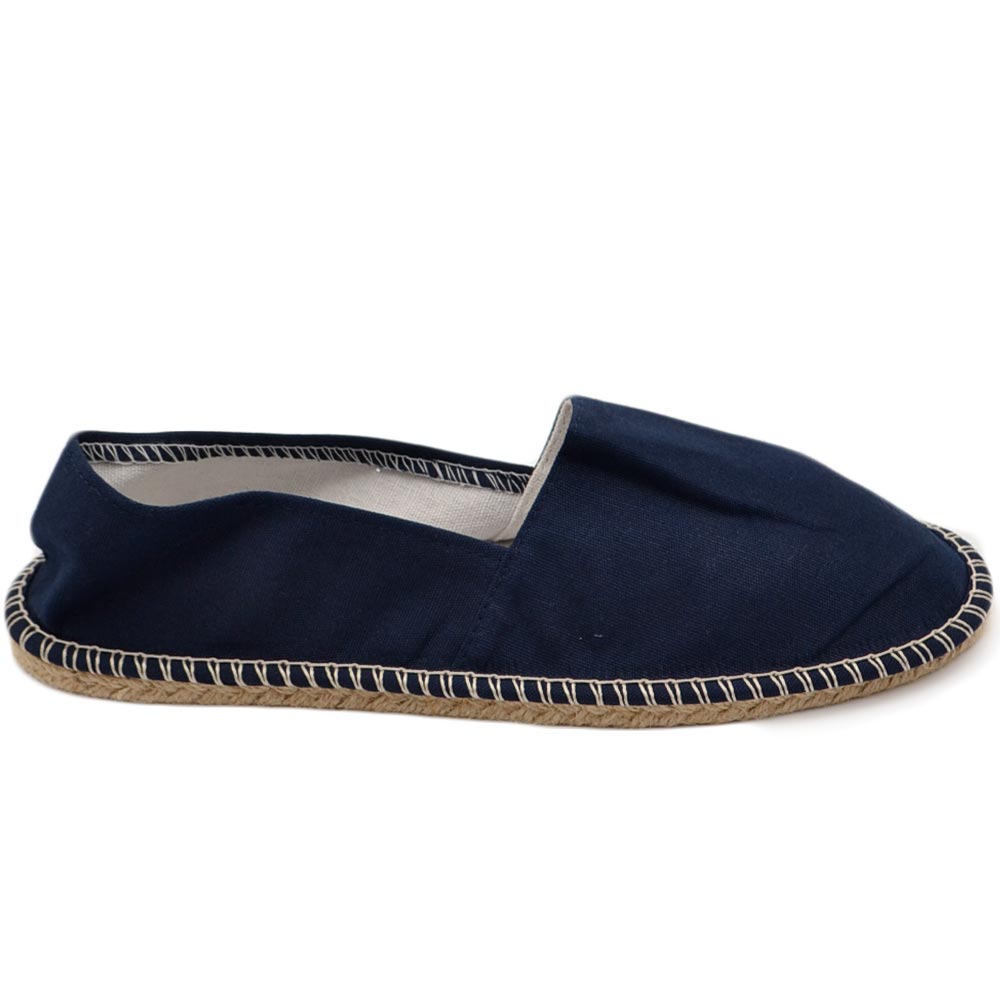 Espadrillas uomo scarpe da barca blu in tela fresco e fondo in spago intrecciato moda businessman estate comodo