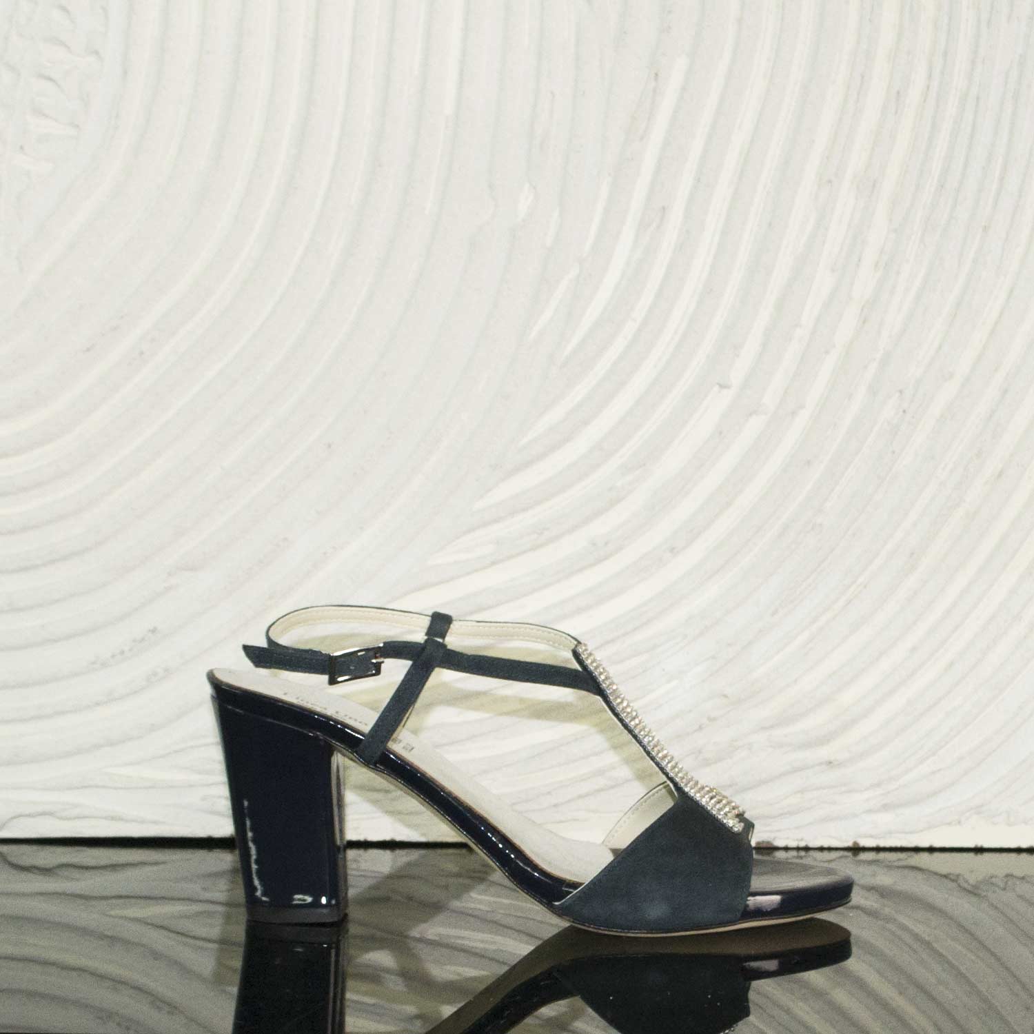 Sandali gioiello donna girl leggere blu gioiello frontale