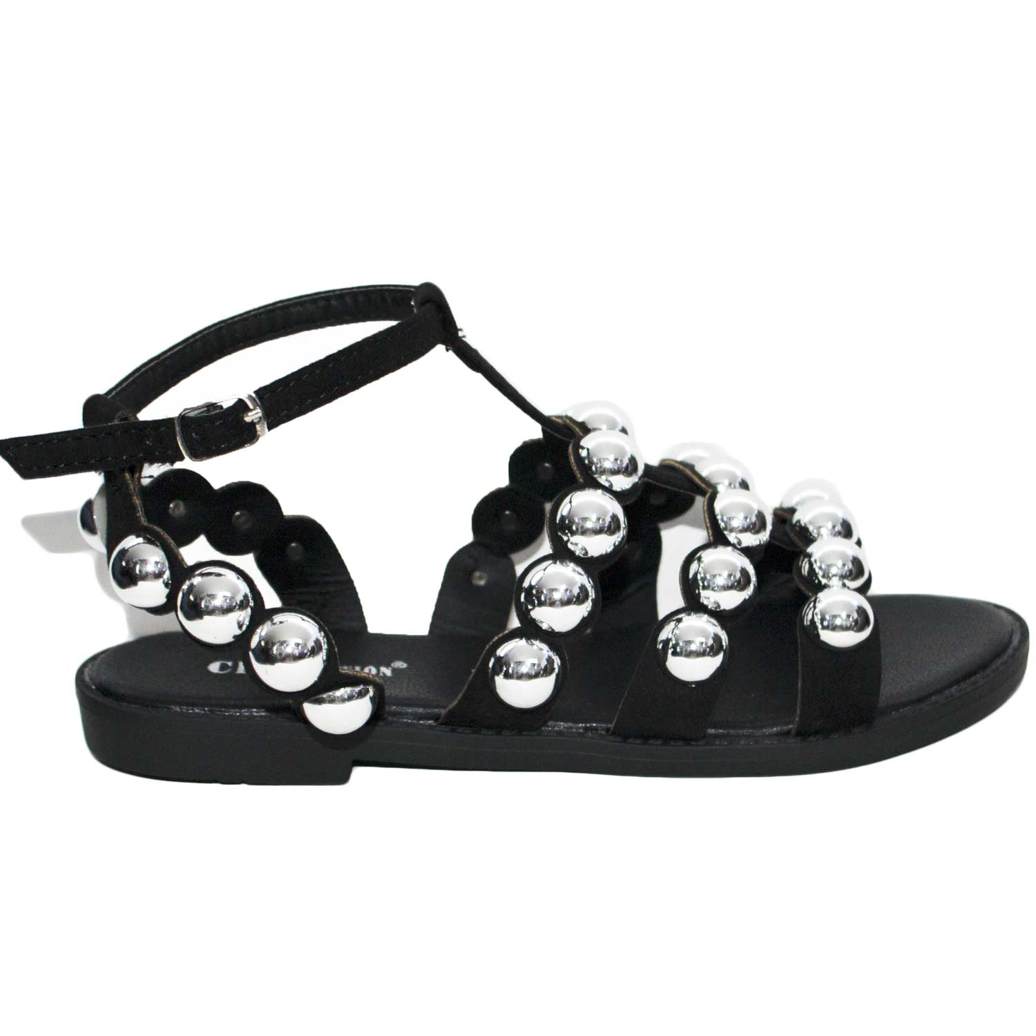 Scarpe donna art 4451 Sabot borchie bassi modello clip ragno coccinelle nero